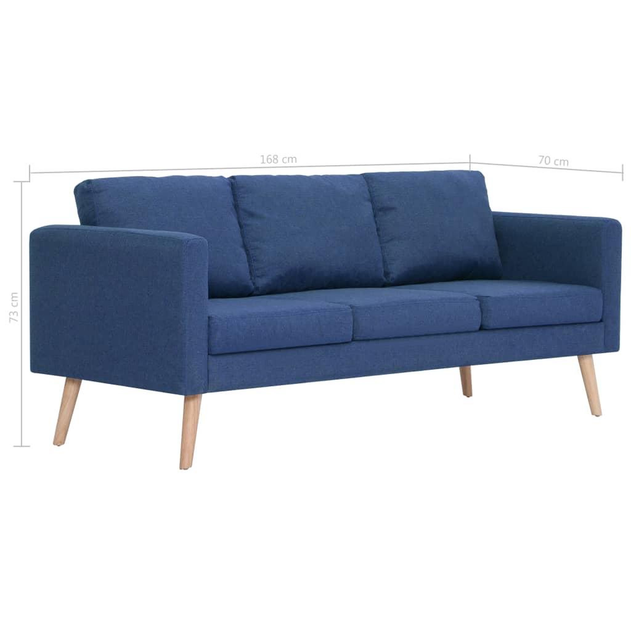 Voir la diapositive 6 : VIDAXL Canape a 3 places Tissu Bleu