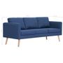 Voir la diapositive 6 : VIDAXL Canape a 3 places Tissu Bleu