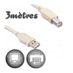 LINEAIRE Cable USB 2.0 A male / Type B male 3m