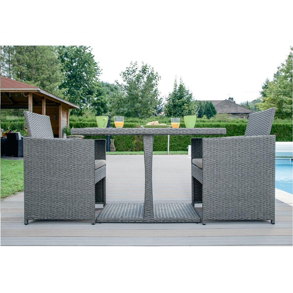 JARDILINE Salon de jardin 2 personnes SUMBA