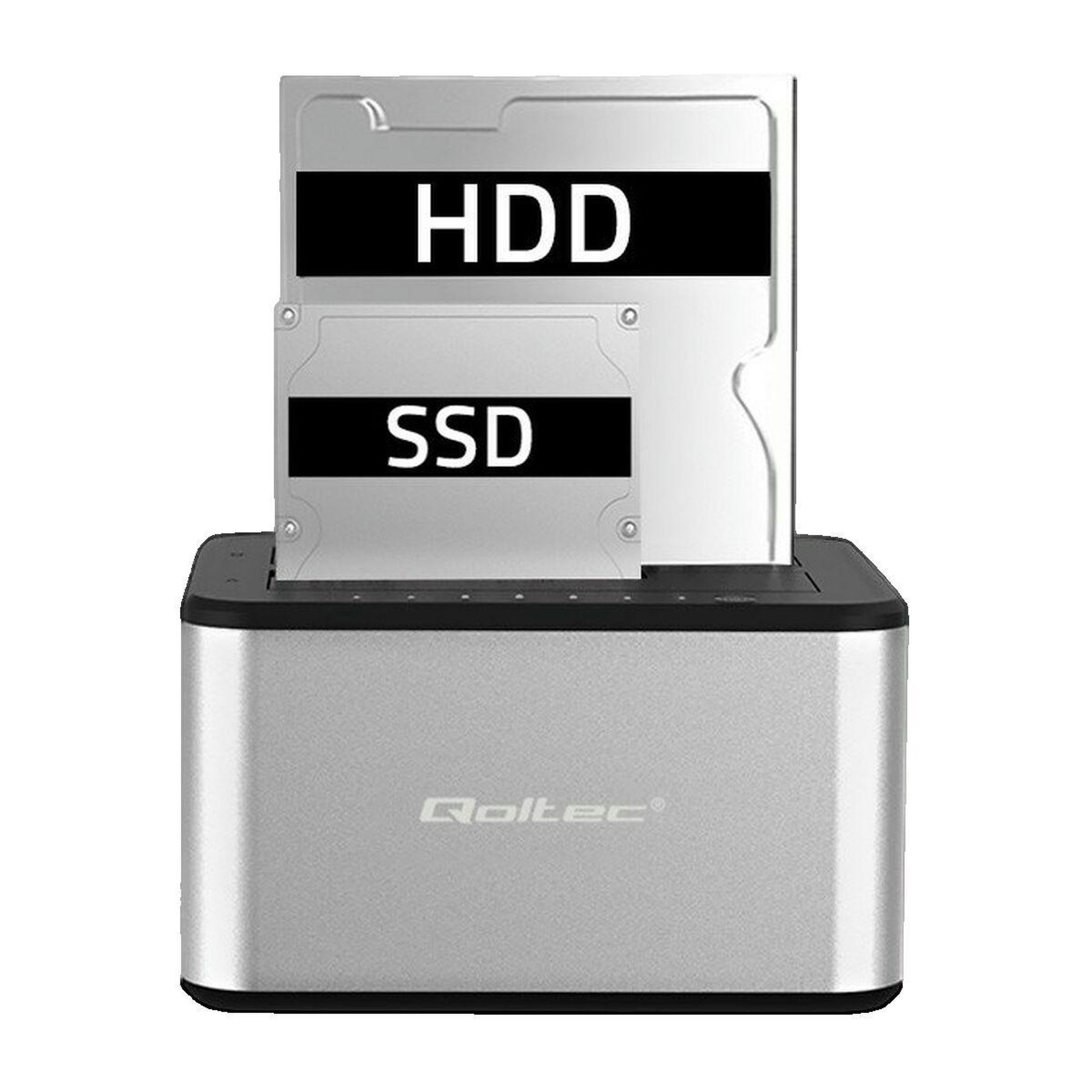 Voir la diapositive 3 : QOLTEC Station d'accueil Qoltec 50316 Argenté USB 3.0 Aluminium 8 To