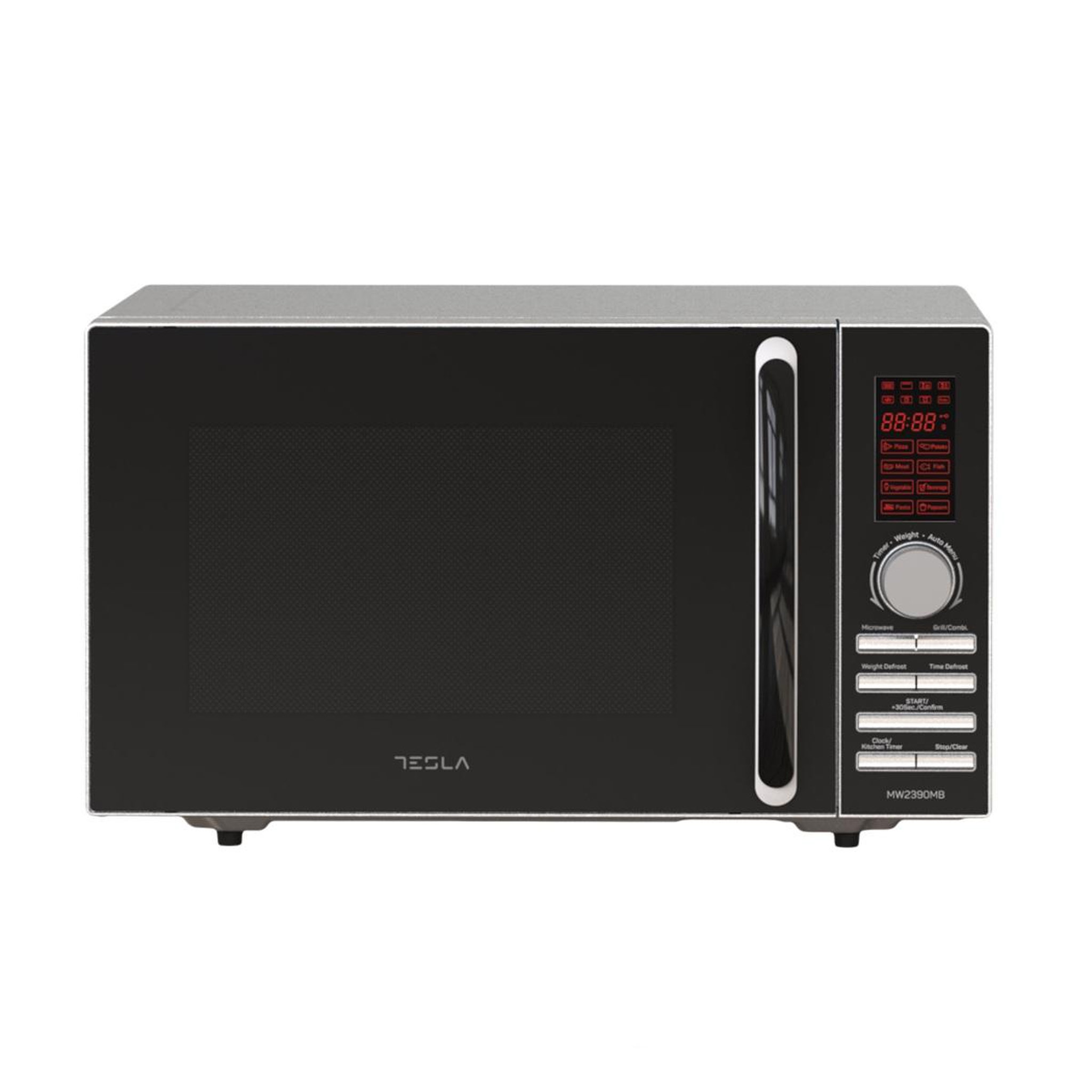 Voir la diapositive 2 : TESLA Micro-ondes grill 23l 800w silver/noir - mw2390mb