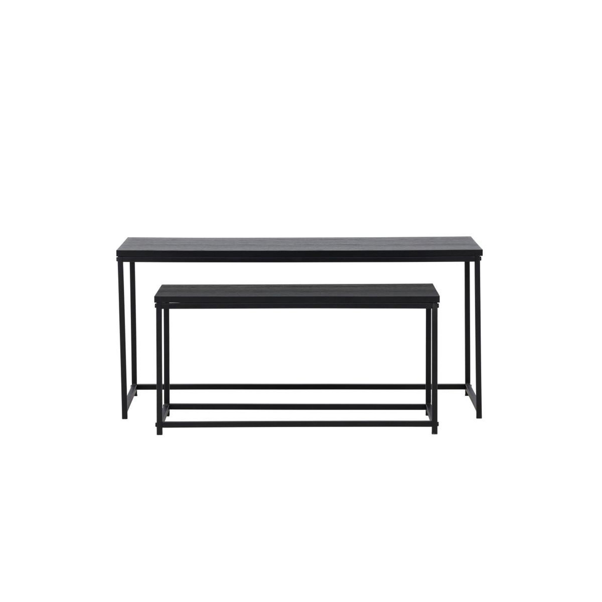 Voir la diapositive 2 : Paris Prix Lot de 2 tables basses gigognes  mallan  100cm noir