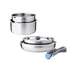 Arthur Martin Ensemble de casseroles Arthur Martin AM2189 acier inoxydable poli brillant