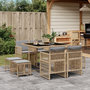 Voir la diapositive 1 : VIDAXL Ensemble a manger de jardin et coussins 9 pcs melange beige