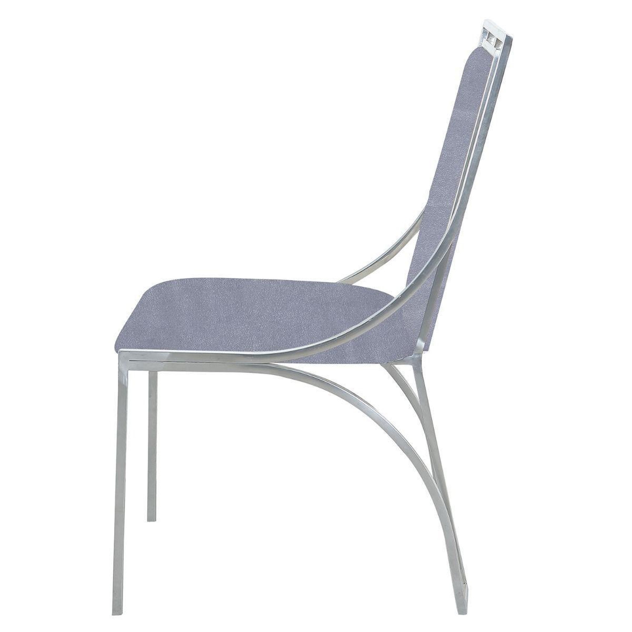 Voir la diapositive 3 : Paris Prix Lot de 2 Chaises en Velours  Lopin  90cm Argent