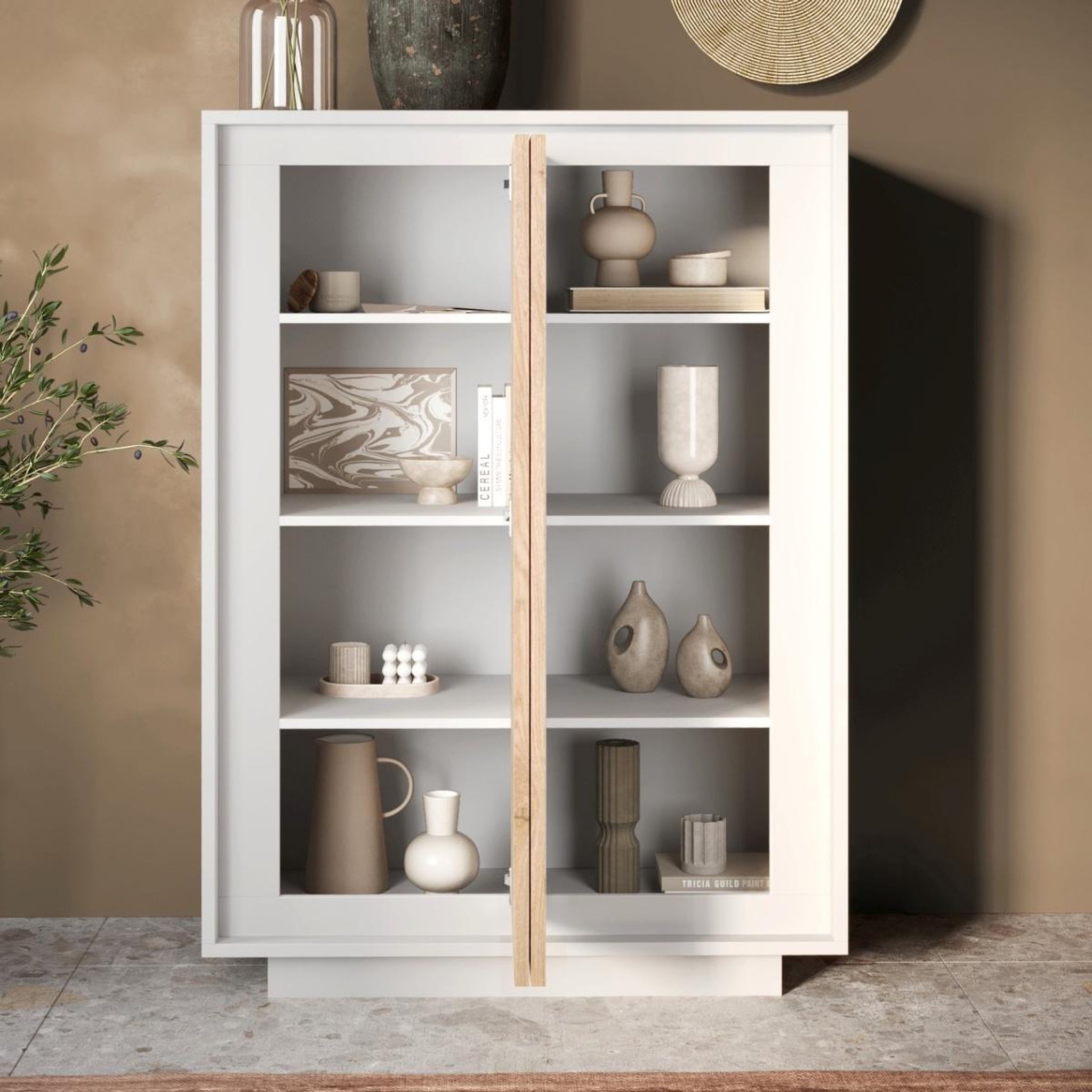 Voir la diapositive 4 : JLC KREATION Argentier-bar contemporain 2 portes bois et blanc yori