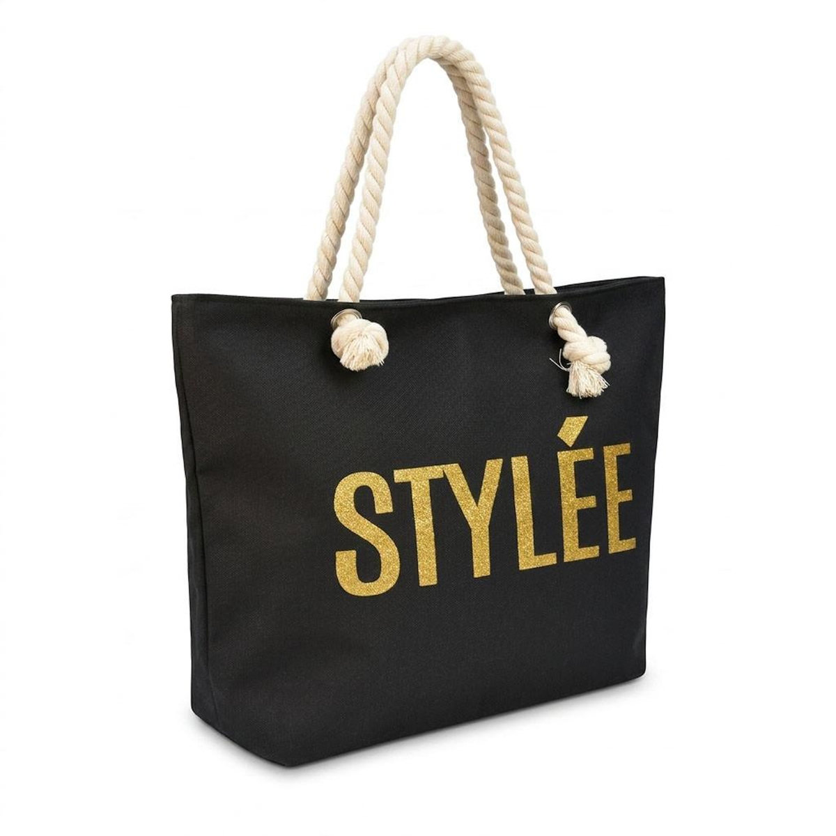 OZABI OZABI Sac de Plage Femme Jute Synthétique – Message Pailleté – Cordage