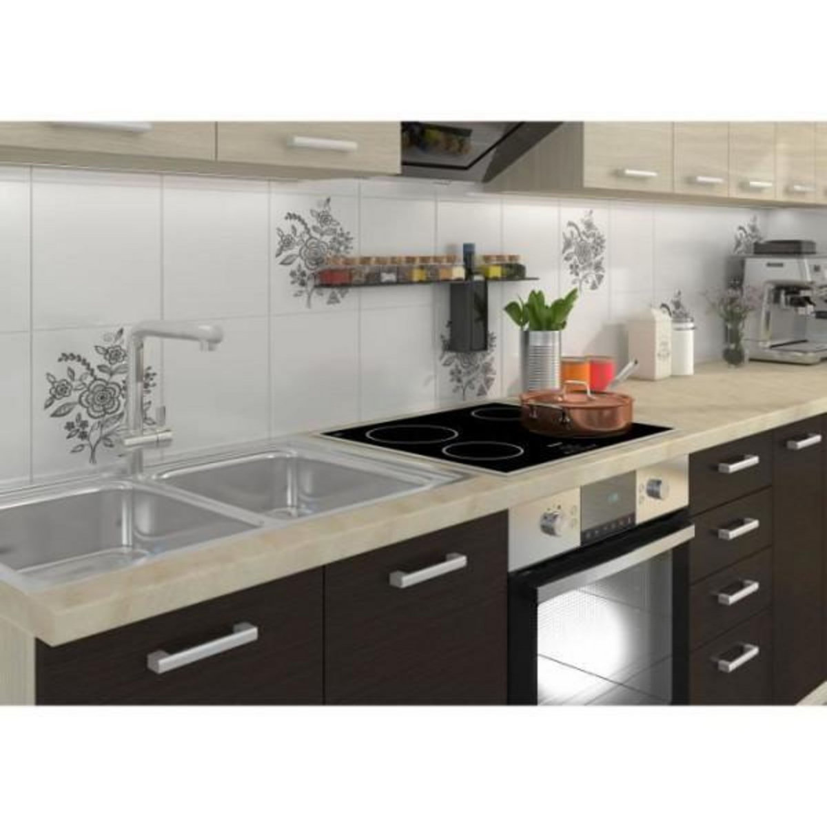 MARKET24 CHAMONIX Plan de travail Stratifié - L 240 cm - Ep 28 mm - Beige mat