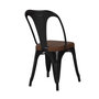 Voir la diapositive 5 : Rendez vous déco Lot de 2 chaises en métal noir et cuir synthétique marron - Charly