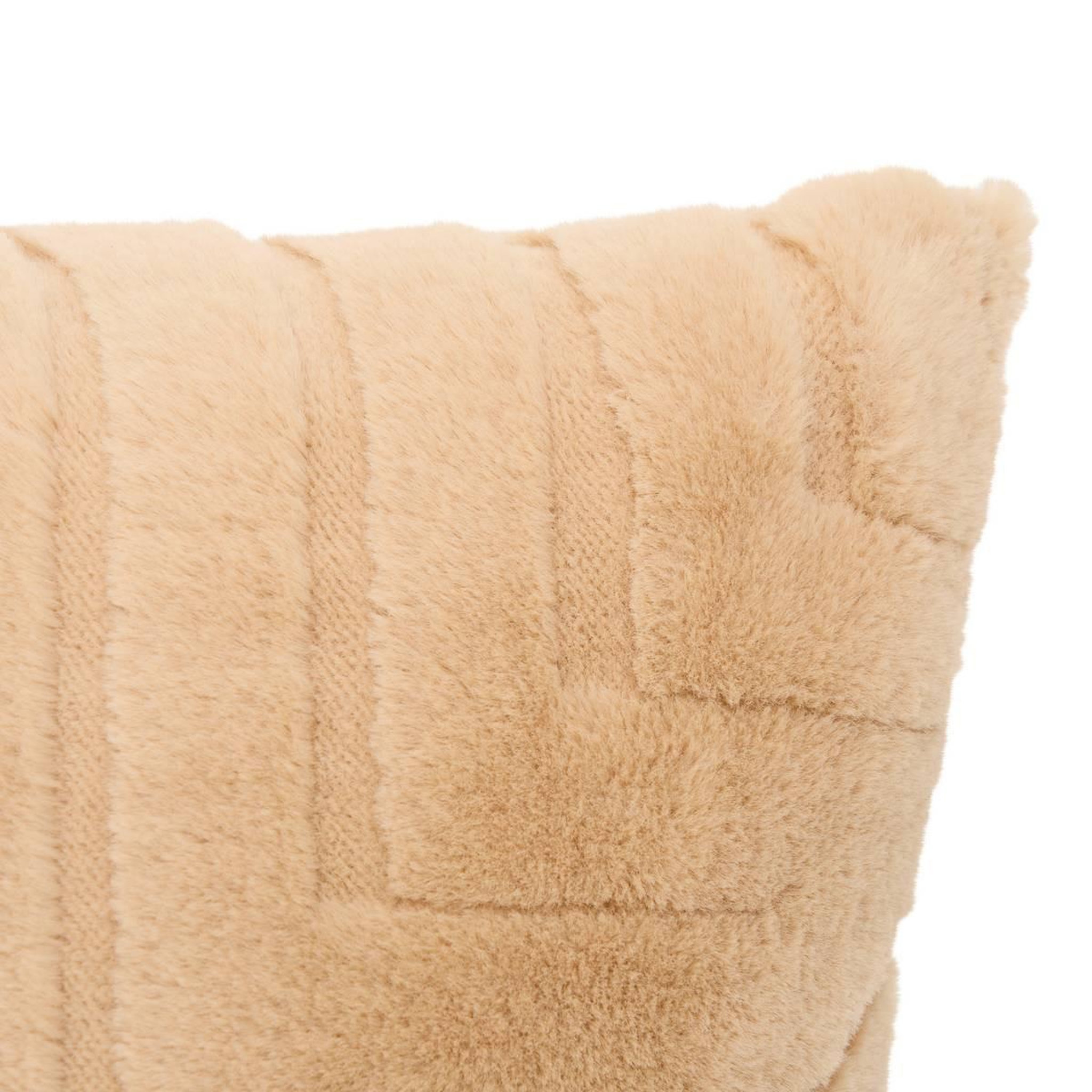 Voir la diapositive 2 : ATMOSPHERA Coussin imitation fourrure  arka  45x45cm beige lin