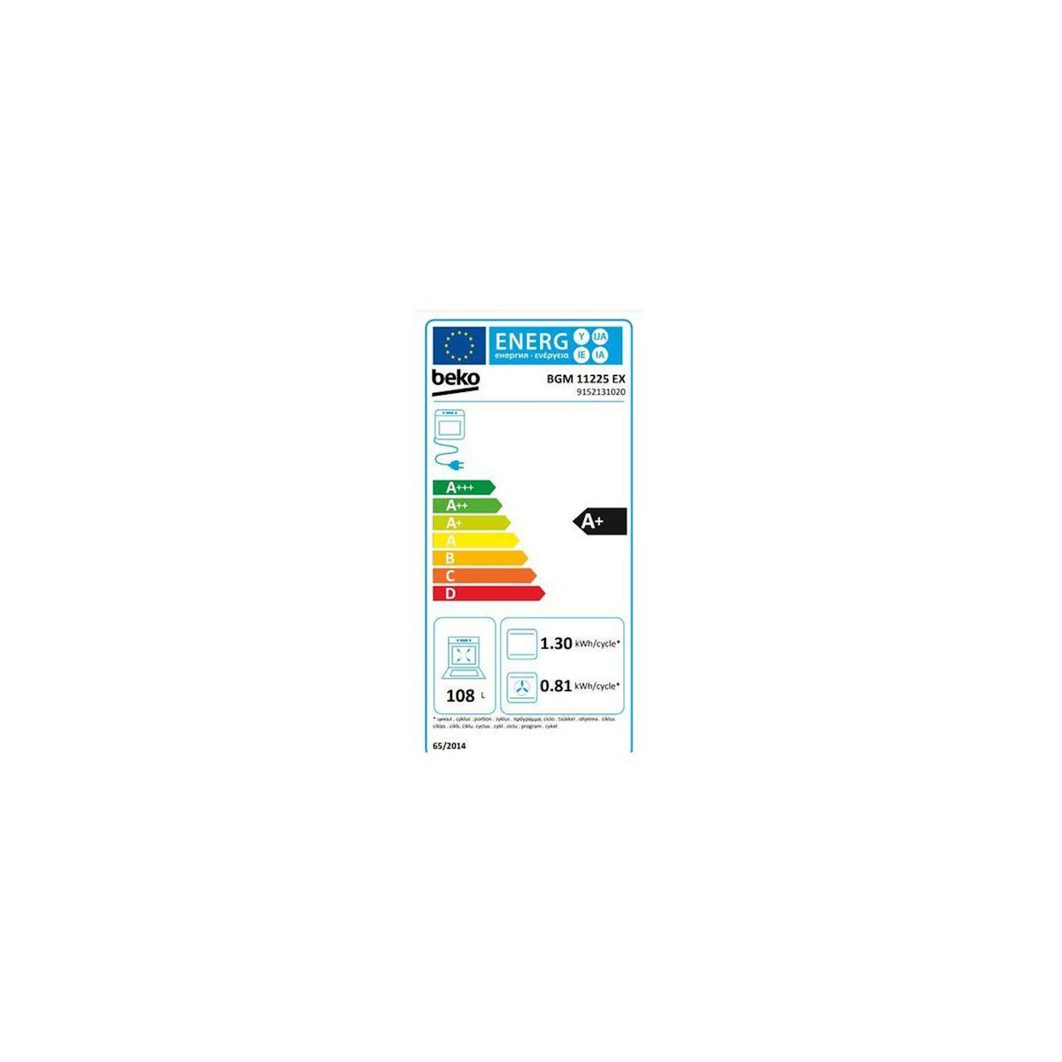 Beko Piano de cuisson gaz BGM11225EX