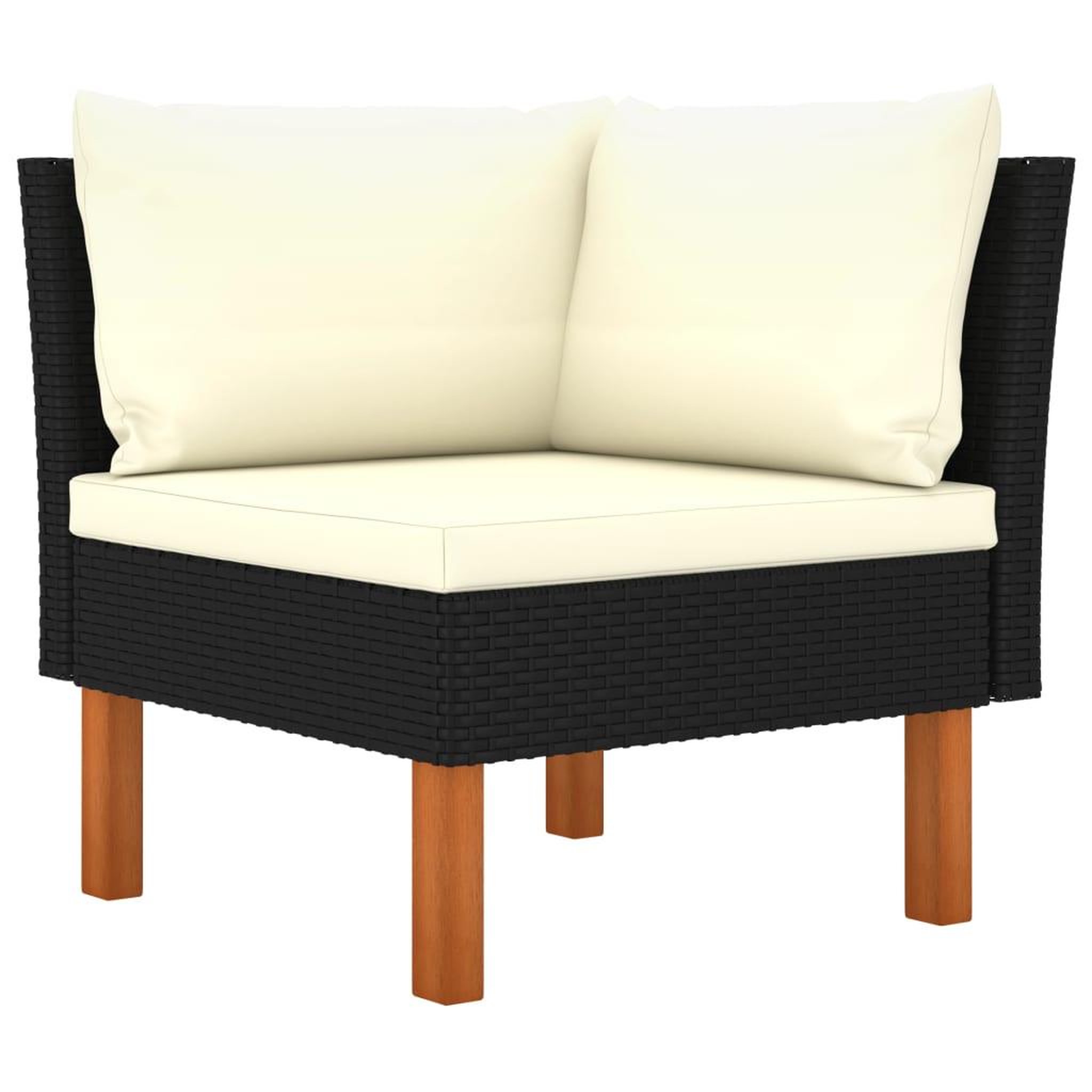 Voir la diapositive 4 : VIDAXL Salon de jardin 4 pcs avec coussins Resine tressee Noir