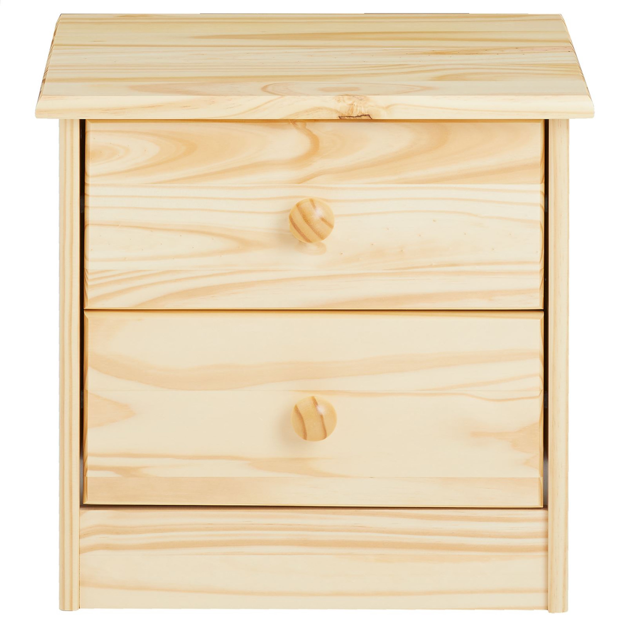 Voir la diapositive 3 : IDIMEX Table de chevet RONDO avec 2 tiroirs, table de nuit en pin massif, chevet en bois vernis naturel