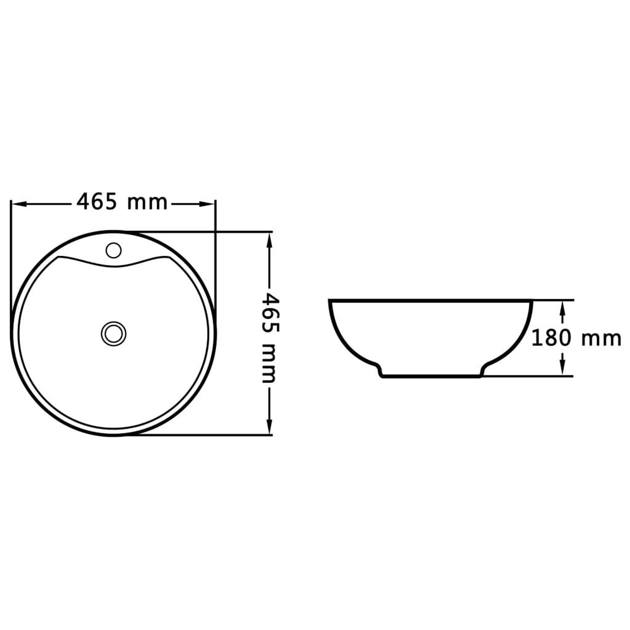Voir la diapositive 6 : VIDAXL Lavabo avec trop-plein 46,5 x 18 cm Ceramique Blanc