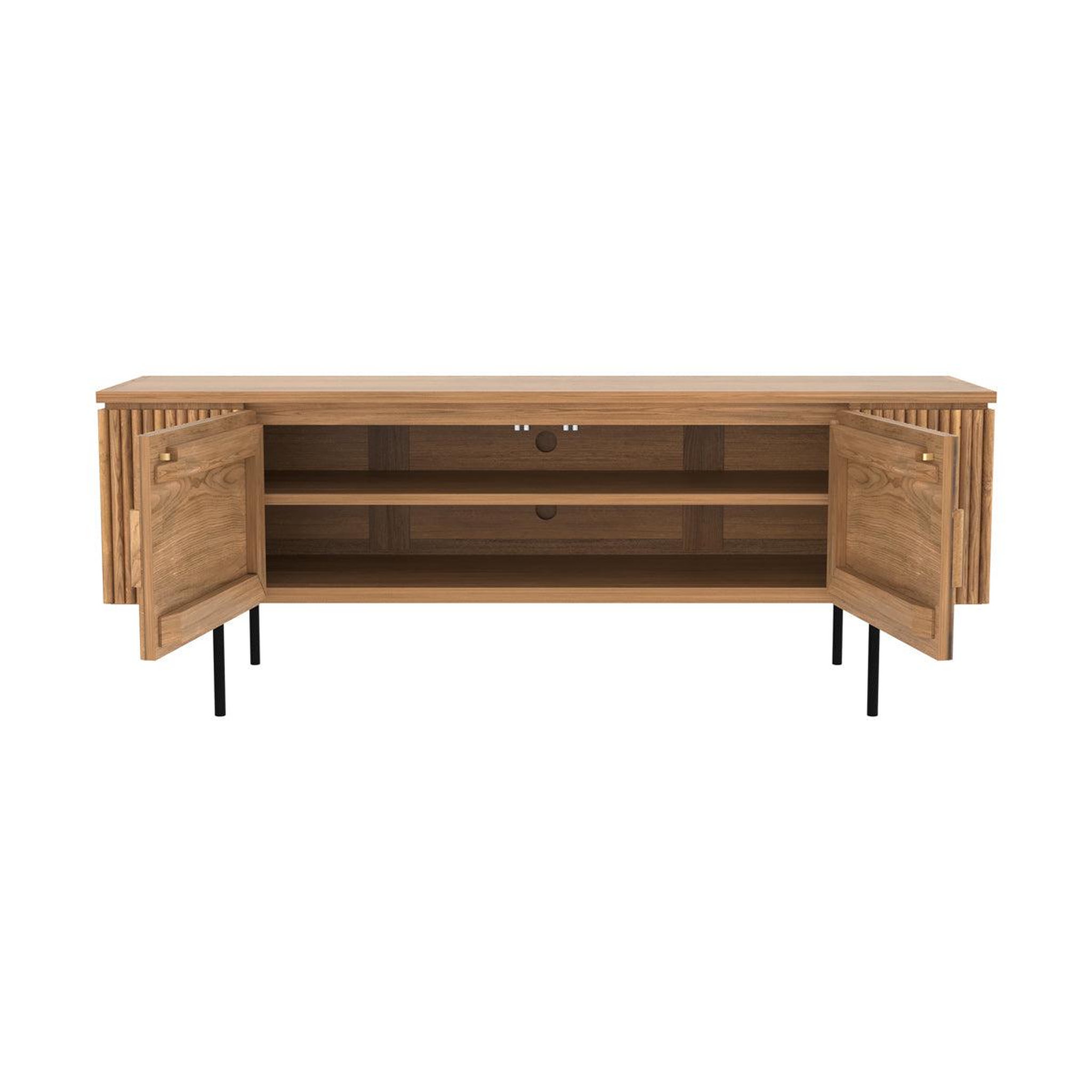 Voir la diapositive 5 : MAISON PAVANE Meuble tv en bois de teck 160 cm-gordes