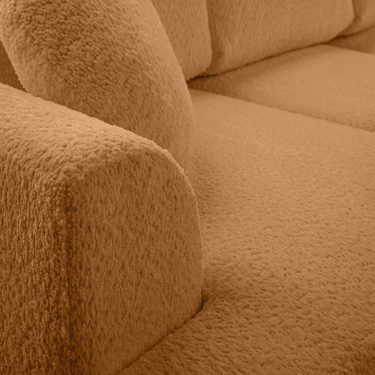 BEST MOBILIER Candela - canapé d'angle droit 4 places - convertible avec coffre - en tissu bouclette