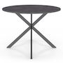 Voir la diapositive 3 : ID MARKET Table à manger ronde JASPE 6 personnes plateau effet béton pied araignée gris anthracite 110 cm