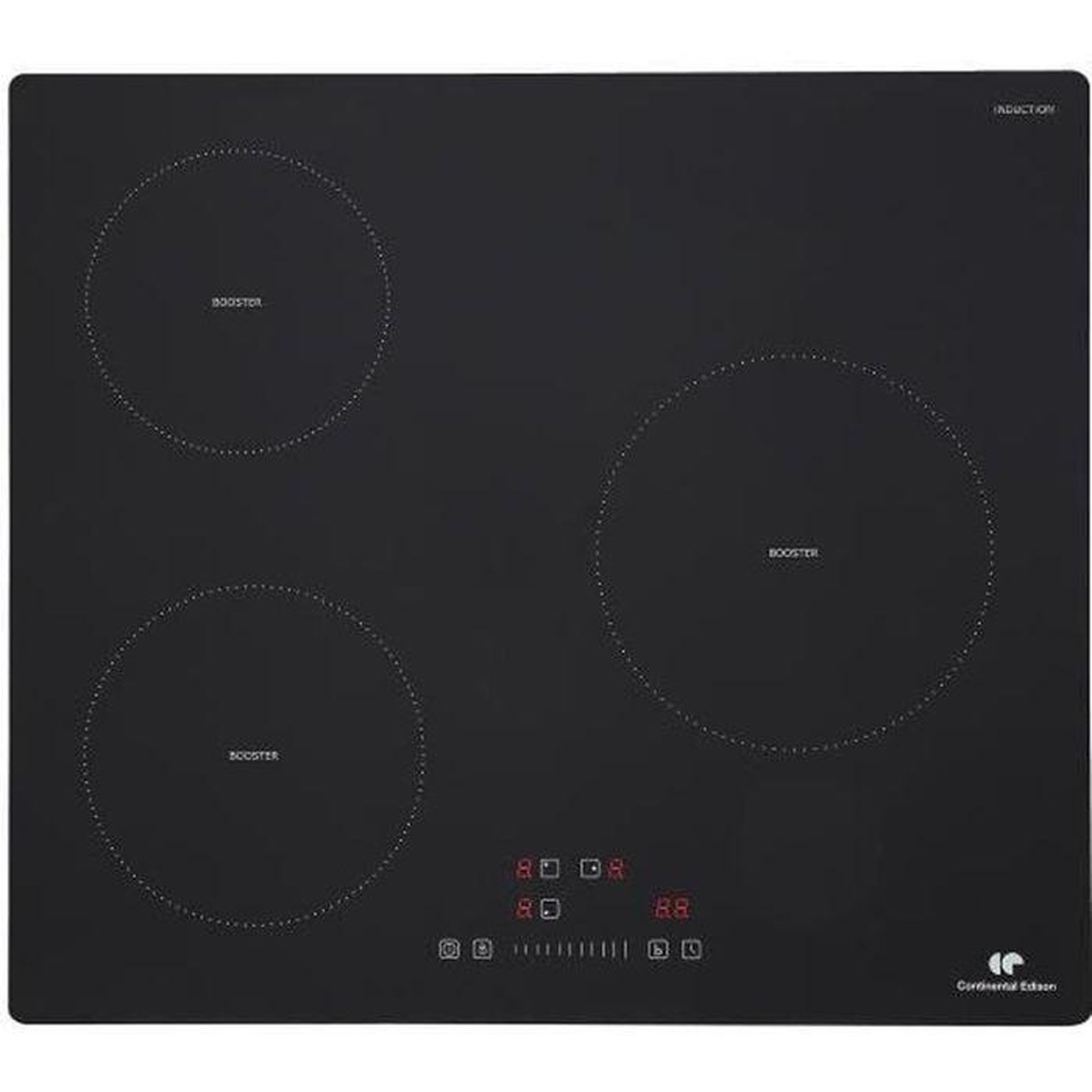 CONTINENTAL EDISON Plaque induction 3 foyers 3 timers 3 boosters noir – Continental Edison