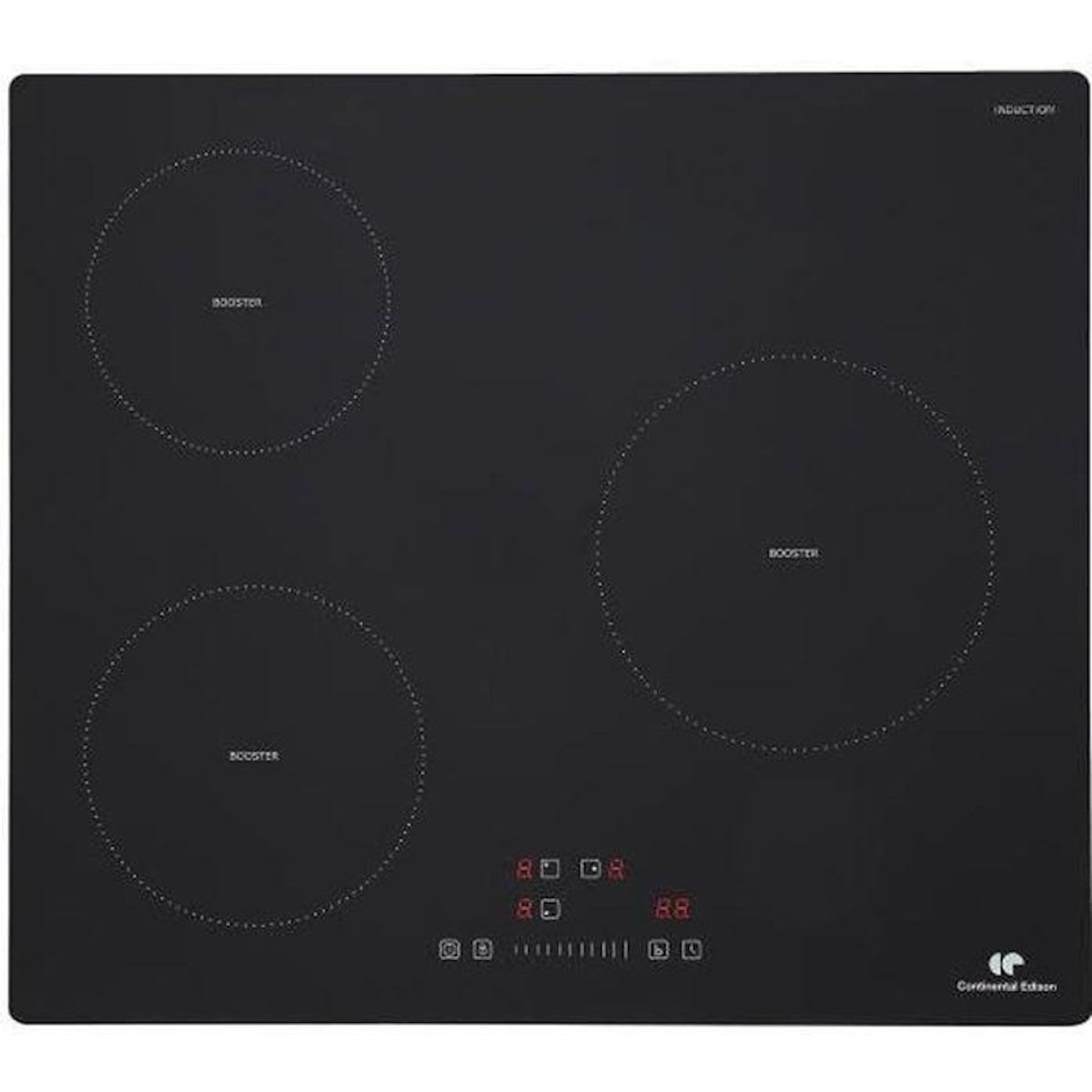 CONTINENTAL EDISON Plaque induction 3 foyers 3 timers 3 boosters noir – Continental Edison