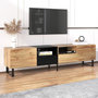 Voir la diapositive 4 : MERAX Meuble tv naturel 190 cm mdf