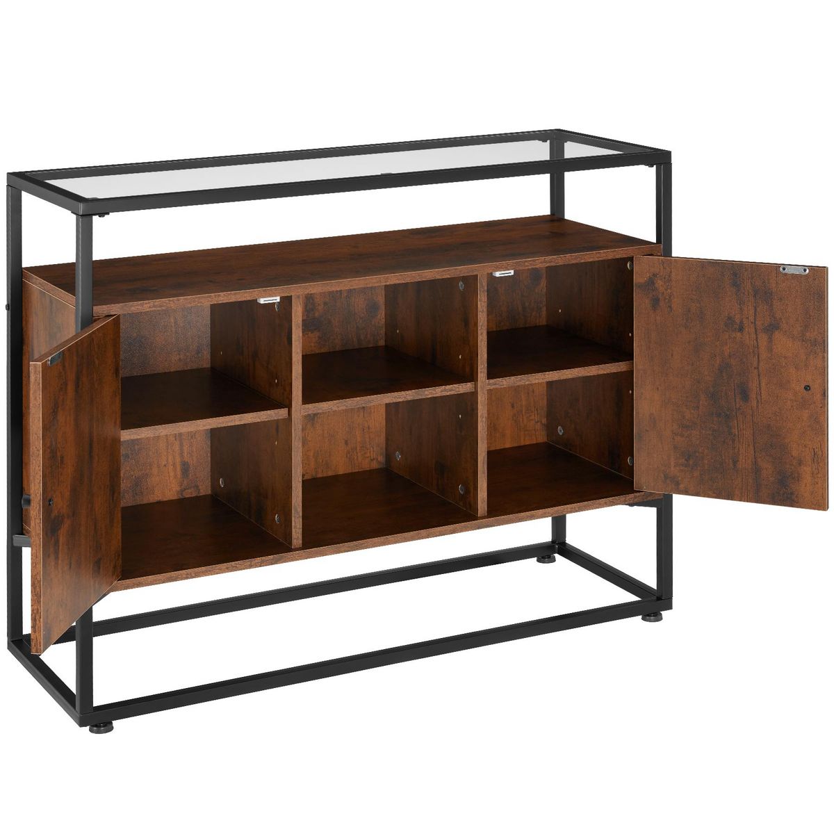 tectake Buffet style industriel Bois foncé industriel, rustique
