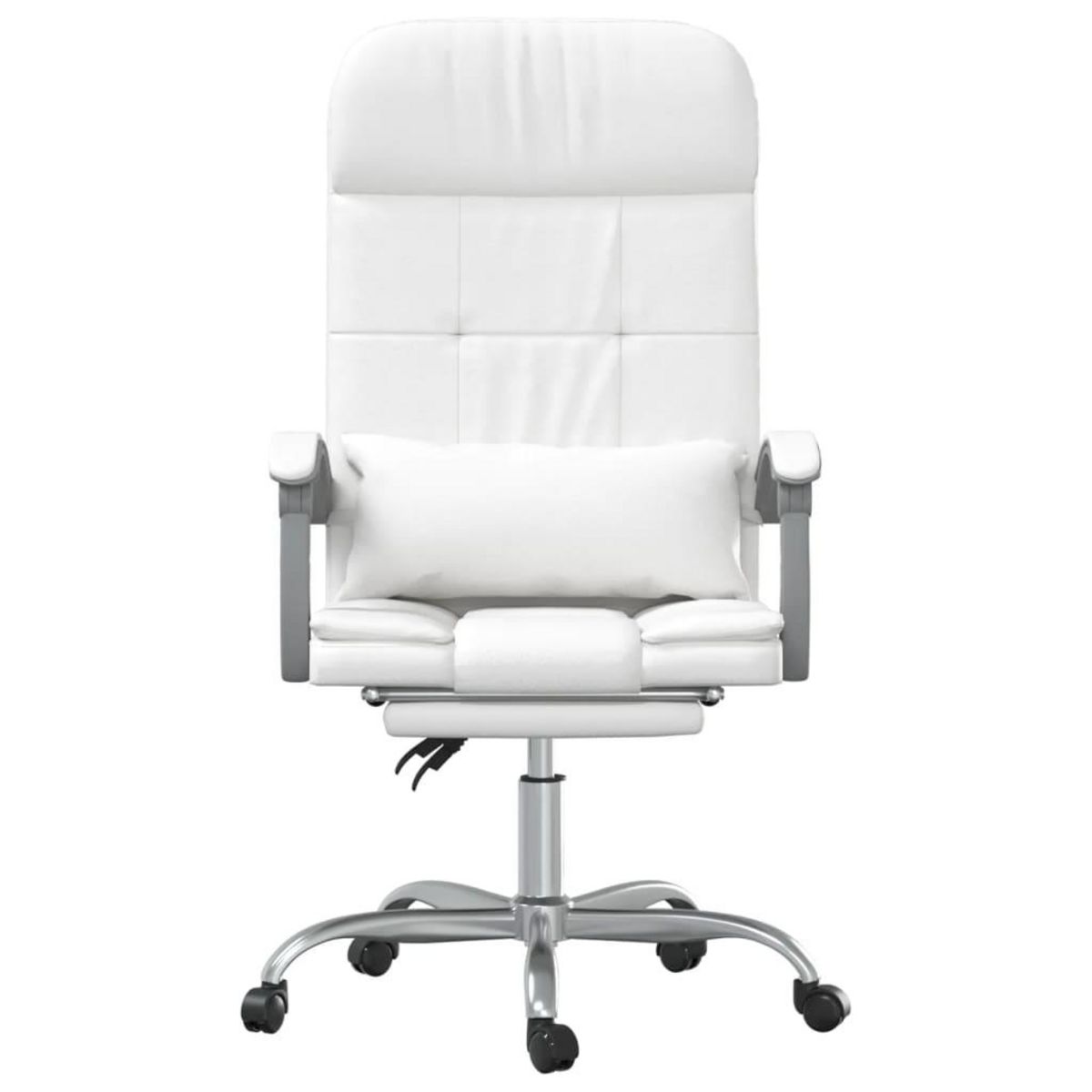 VIDAXL Fauteuil de massage inclinable de bureau Blanc Similicuir