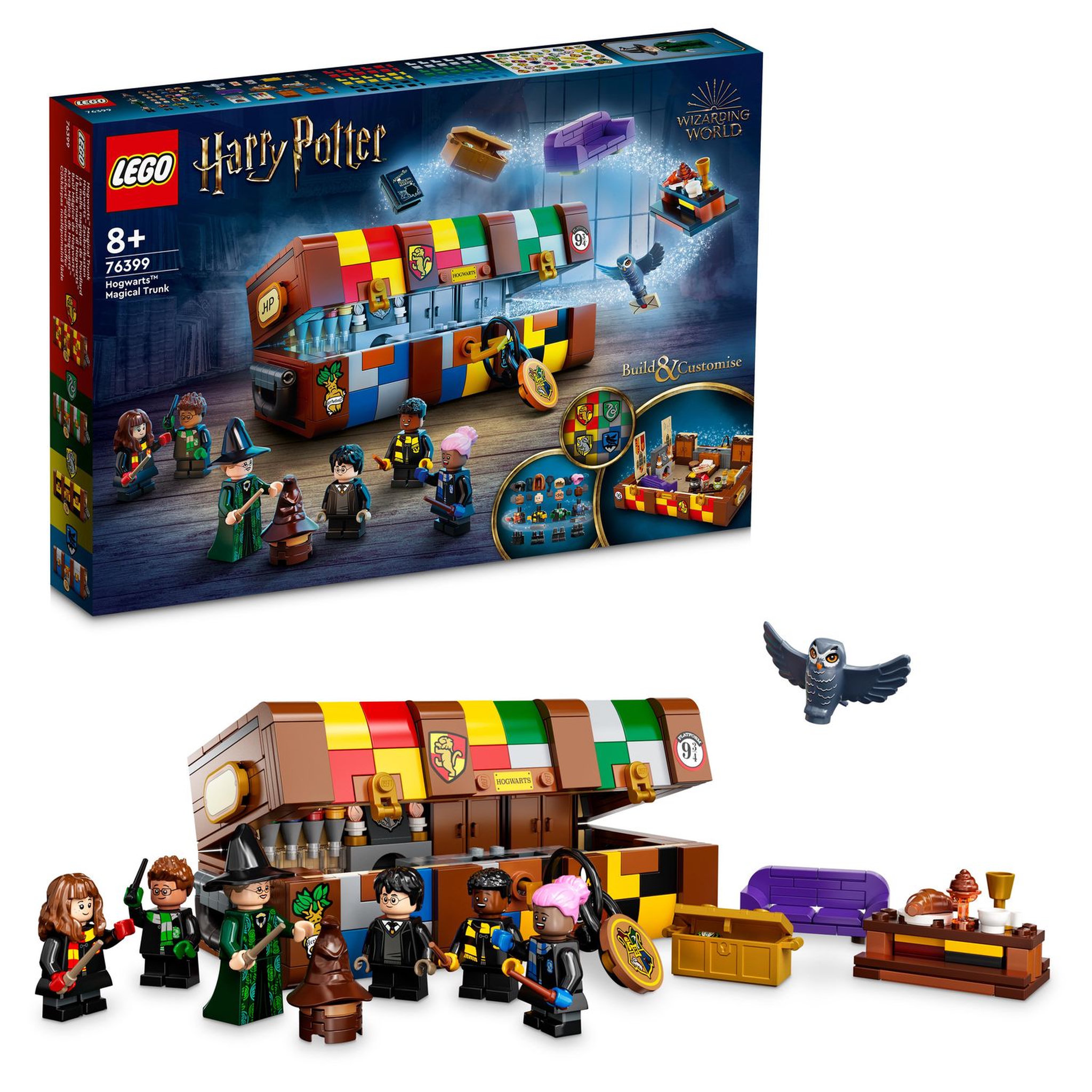 Voir la diapositive 2 : LEGO Harry Potter 76399 La Malle Magique de Poudlard, Malette personnalisable, Inclus 5 Minifigures de Personnages de l'Univers des Films