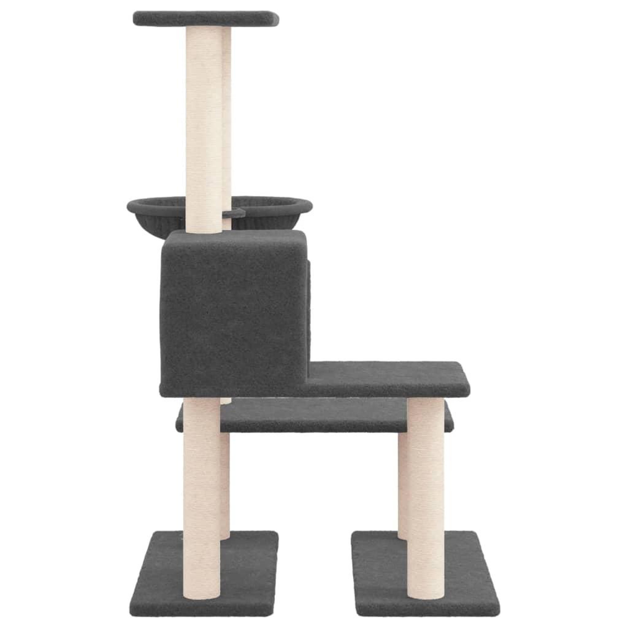 Voir la diapositive 4 : VIDAXL Arbre a chat avec griffoirs en sisal Gris fonce 94,5 cm
