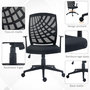 Voir la diapositive 6 : HOMCOM Chaise de bureau design ergonomique réglable accoudoirs maille noir