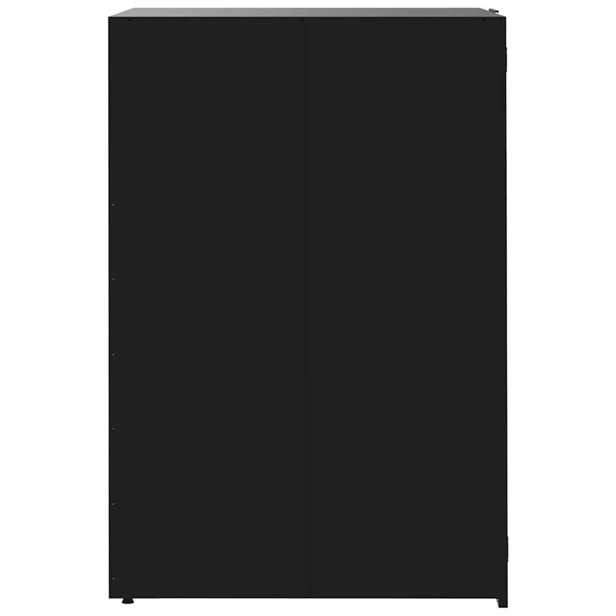 Voir la diapositive 5 : VIDAXL Rangement a roulettes pour poubelles pour bac unique noir acier