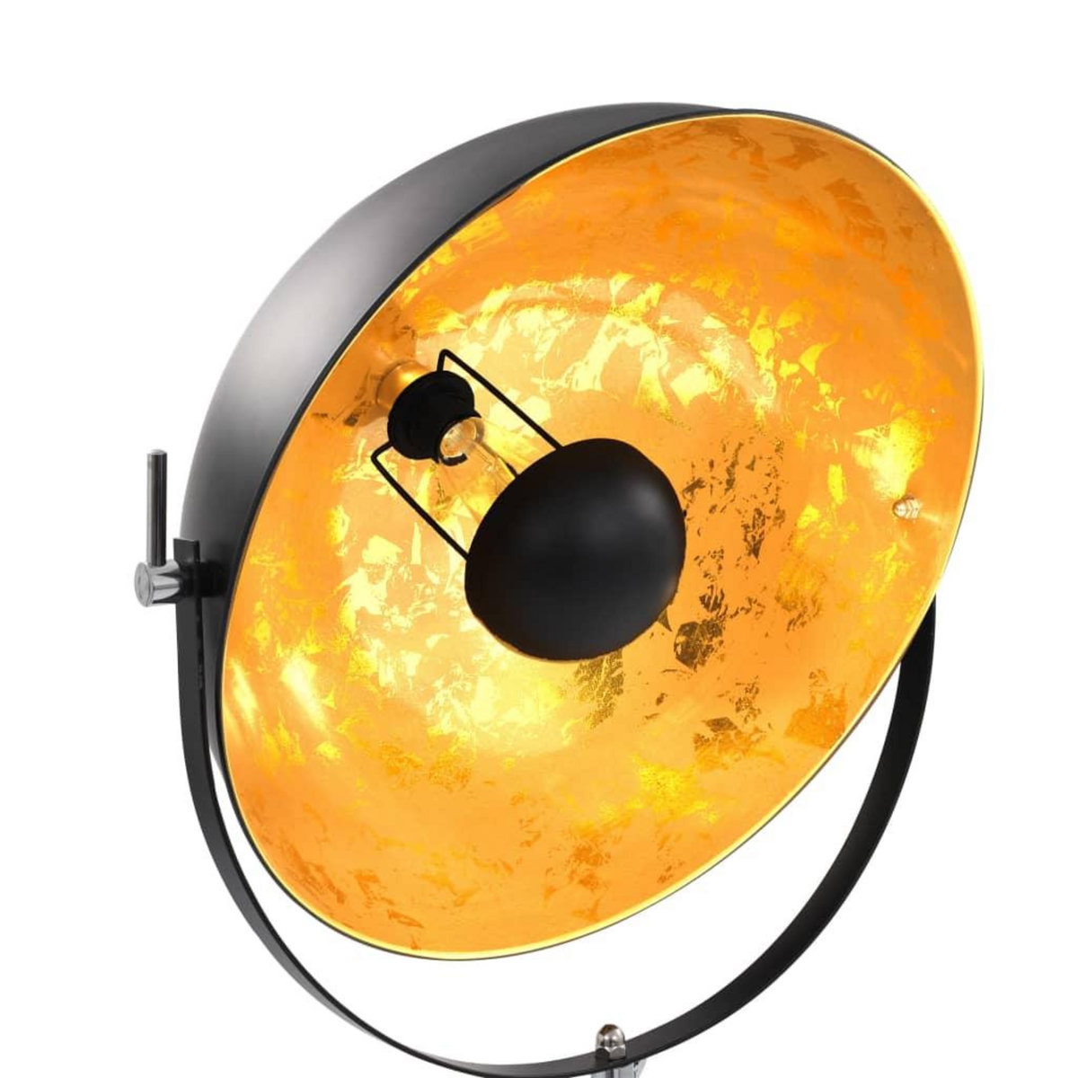 VIDAXL Lampadaire E27 Noir et dore 51 cm