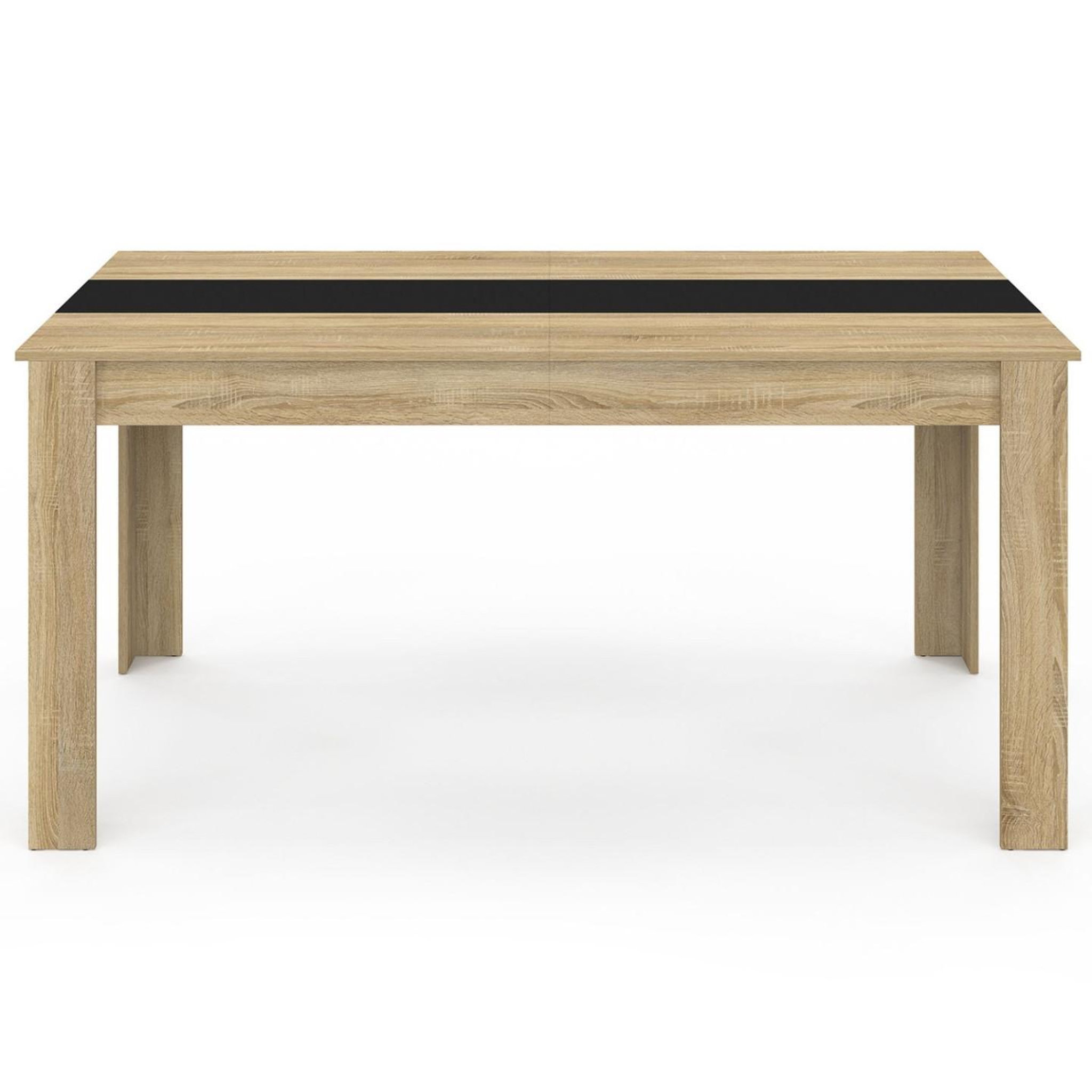 Voir la diapositive 4 : ID MARKET Table à manger rectangle georgia 8 personnes imitation hêtre et noire 160 x 80 cm