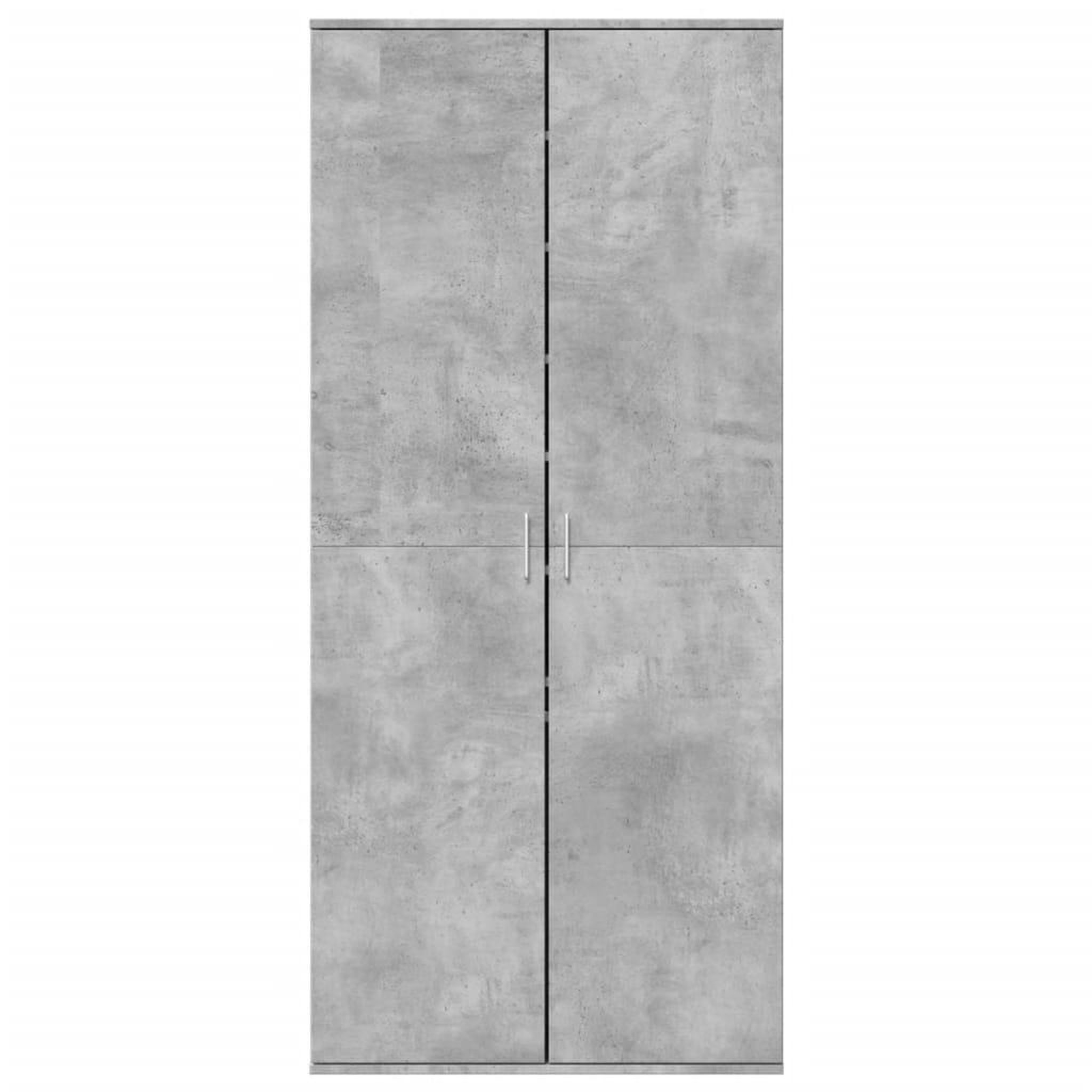 Voir la diapositive 3 : VIDAXL Armoire a chaussures Gris beton 80x39x178 cm Bois d'ingenierie