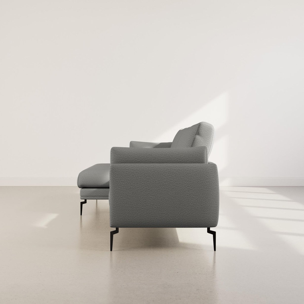 LISA DESIGN Carlos - canapé d'angle gauche 4 places ultra moelleux en tissu texturé