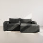 Voir la diapositive 5 : BEST MOBILIER Rebecca - canapé d'angle droit 4 places convertible avec coffre en velours texturé