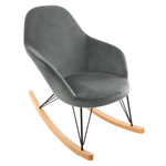 ATMOSPHERA Rocking chair en velour Ewan. Coloris disponibles : Vert