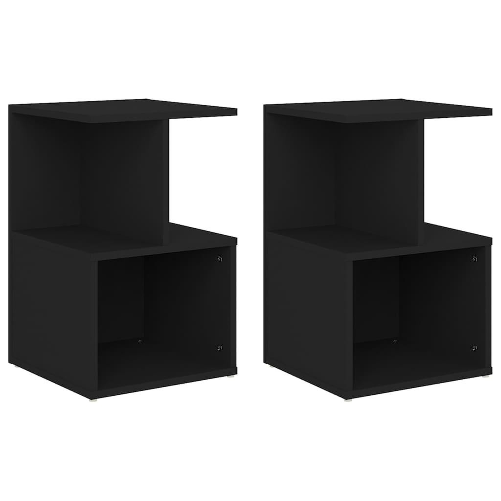 Voir la diapositive 2 : VIDAXL Tables de chevet 2 pcs noir 35x35x55 cm bois d'ingenierie