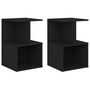 Voir la diapositive 2 : VIDAXL Tables de chevet 2 pcs noir 35x35x55 cm bois d'ingenierie