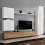 Voir la diapositive 1 : Paris Prix Ensemble Meuble TV  Switch Lamel VIII  280cm Naturel & Blanc