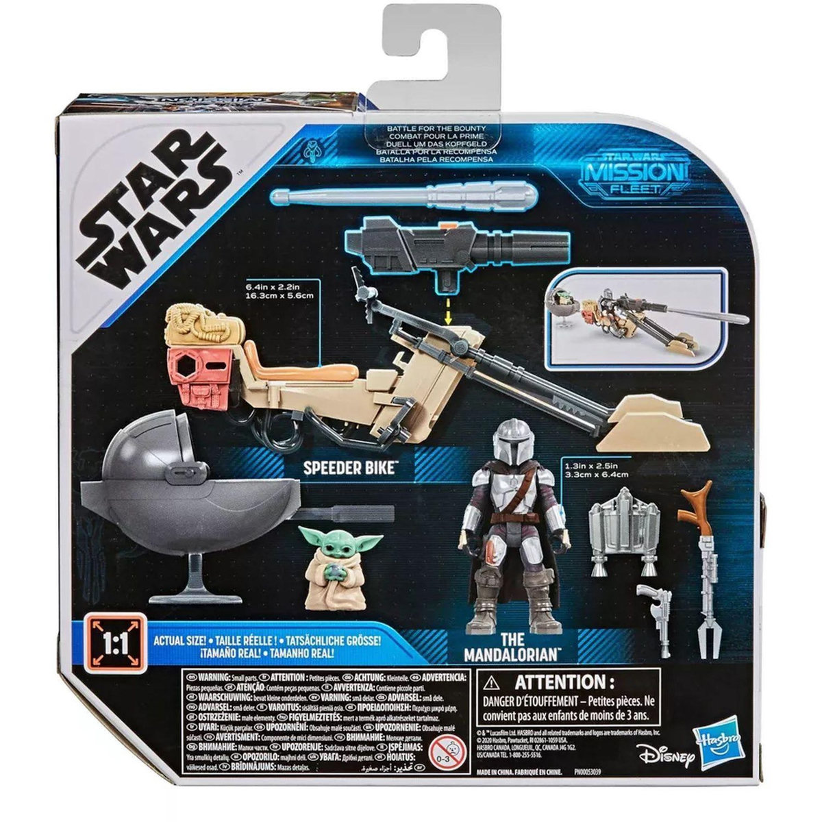 HASBRO Mission Fleet The Mandalorian avec sa spider bike et Grogu Star Wars 