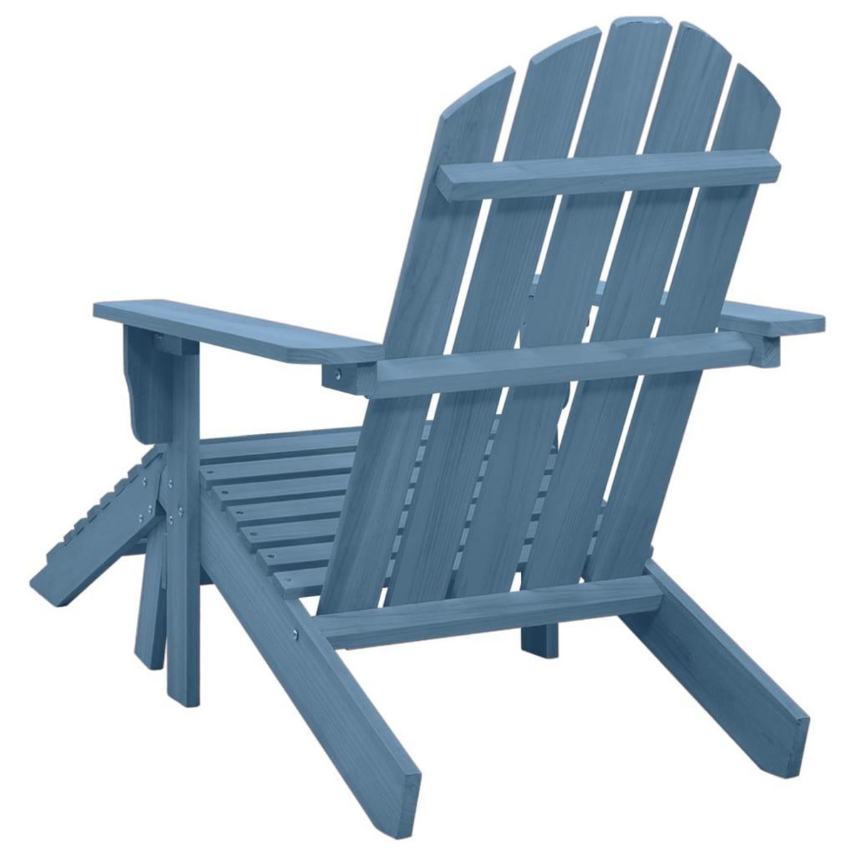 VIDAXL Chaise de jardin Adirondack avec pouf bois de sapin solide bleu