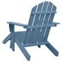 Voir la diapositive 4 : VIDAXL Chaise de jardin Adirondack avec pouf bois de sapin solide bleu