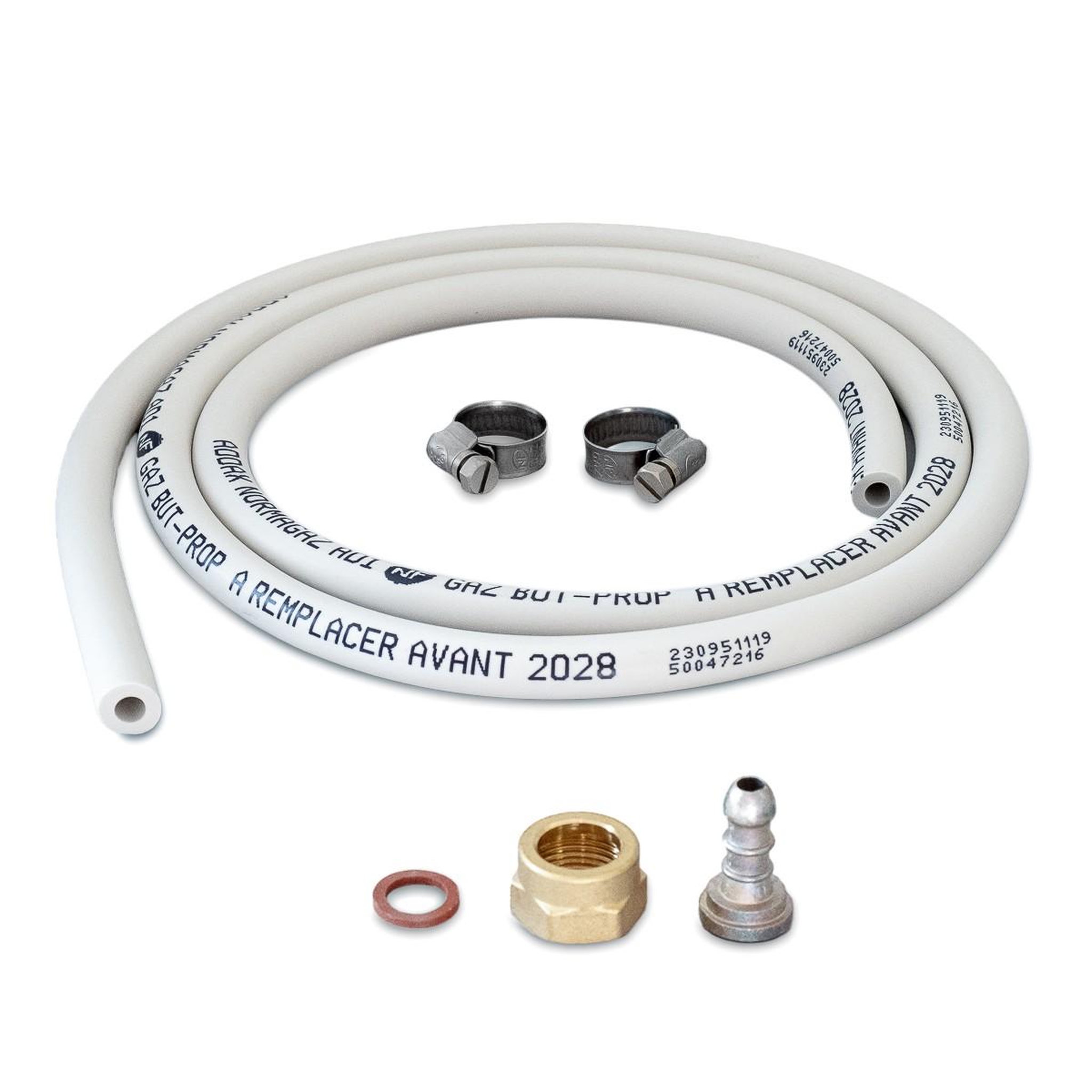 Proweltek Kit connexion gaz tuyau + adaptateur tétine + raccords pour réchauds et barbecues à gaz