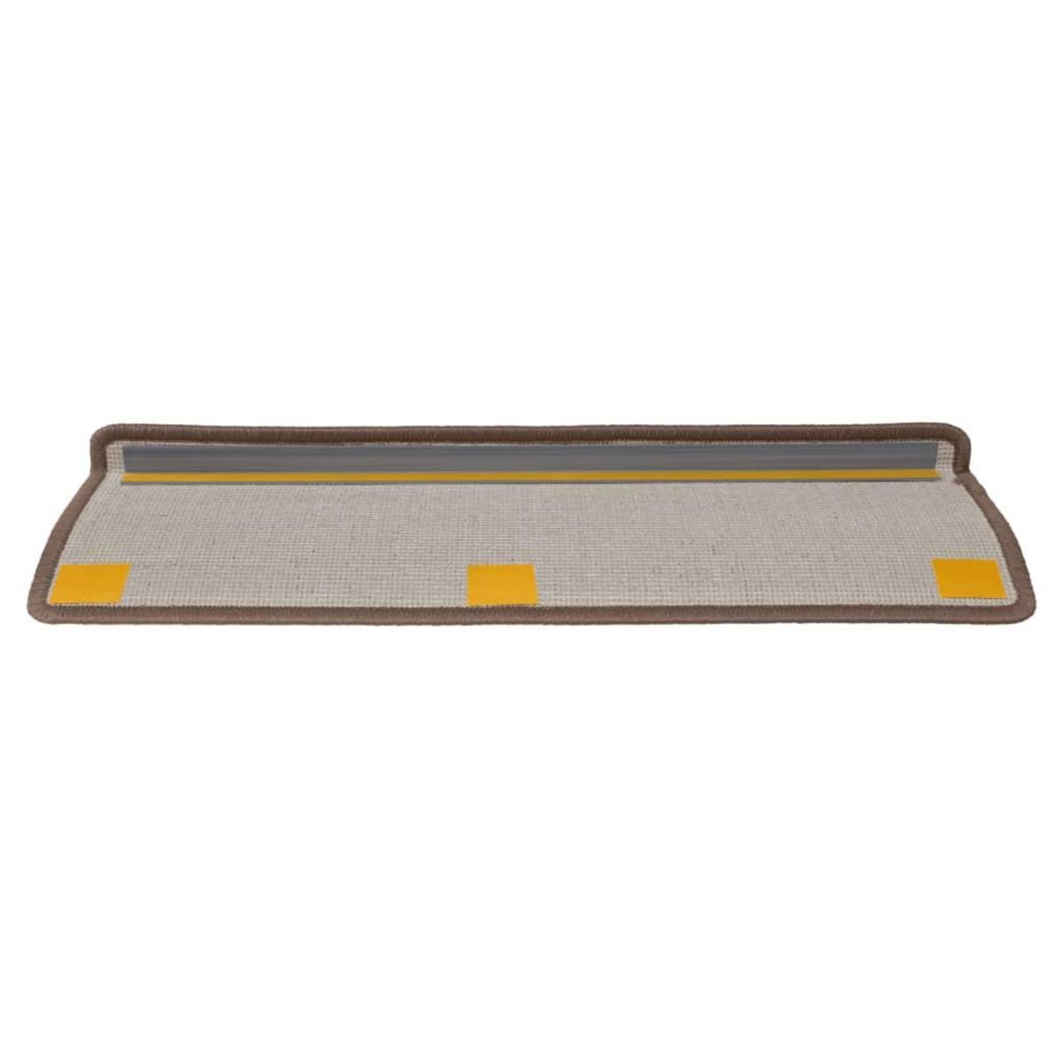 VIDAXL Tapis d'escalier 15 pcs 65x21x4 cm Marron