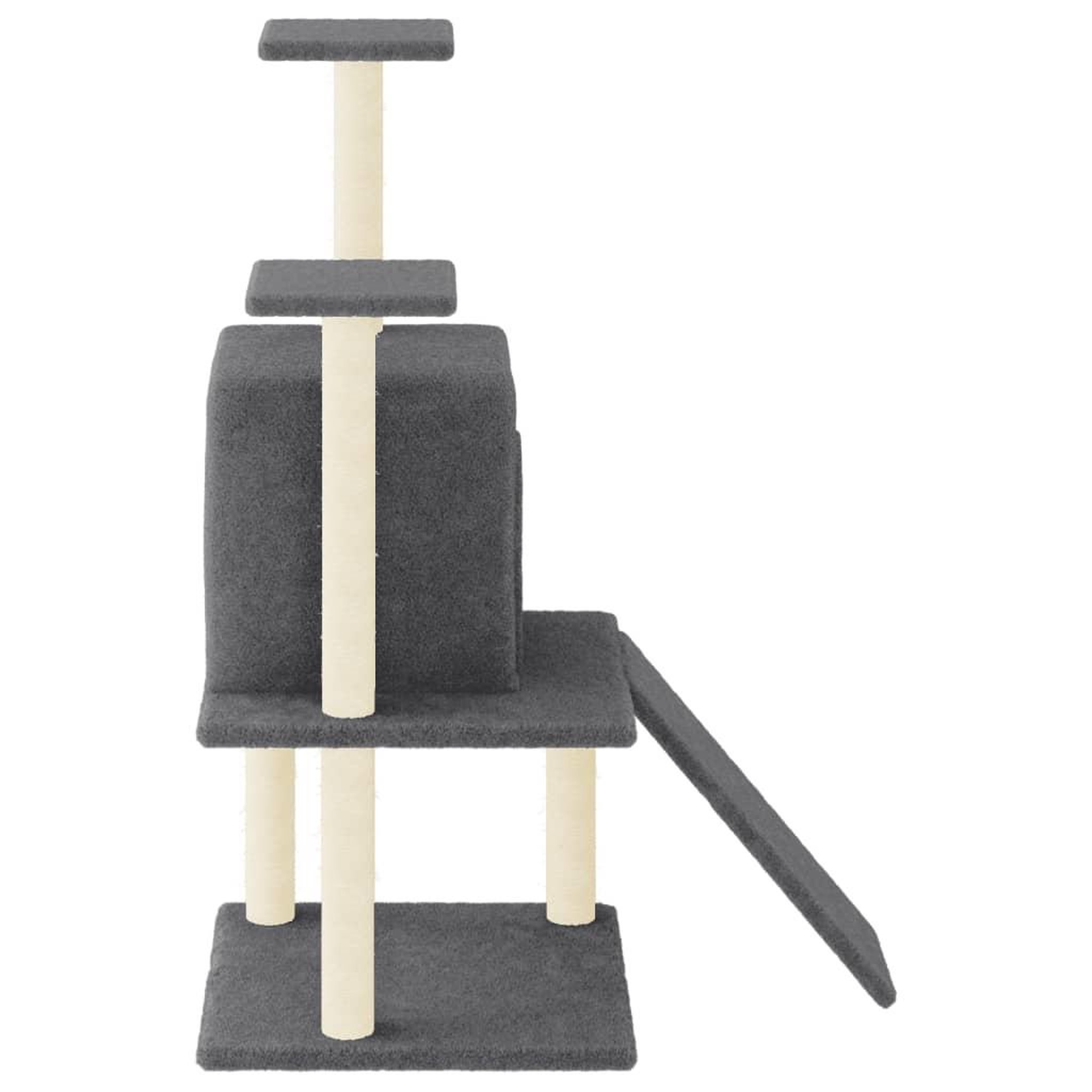 Voir la diapositive 4 : VIDAXL Arbre a chat avec griffoirs en sisal gris fonce 110 cm