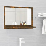 VIDAXL Miroir de bain Chene fume 60x10,5x37 cm Bois d'ingenierie