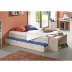 MARKET24 Lit gigogne pour un double couchage - Décor chene - L94,6 x H50,5 x P203 cm - Fabriqué en Allemagne