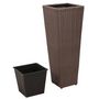 Voir la diapositive 3 : VIDAXL Lits sureleves de jardin 3 pcs Resine tressee Marron