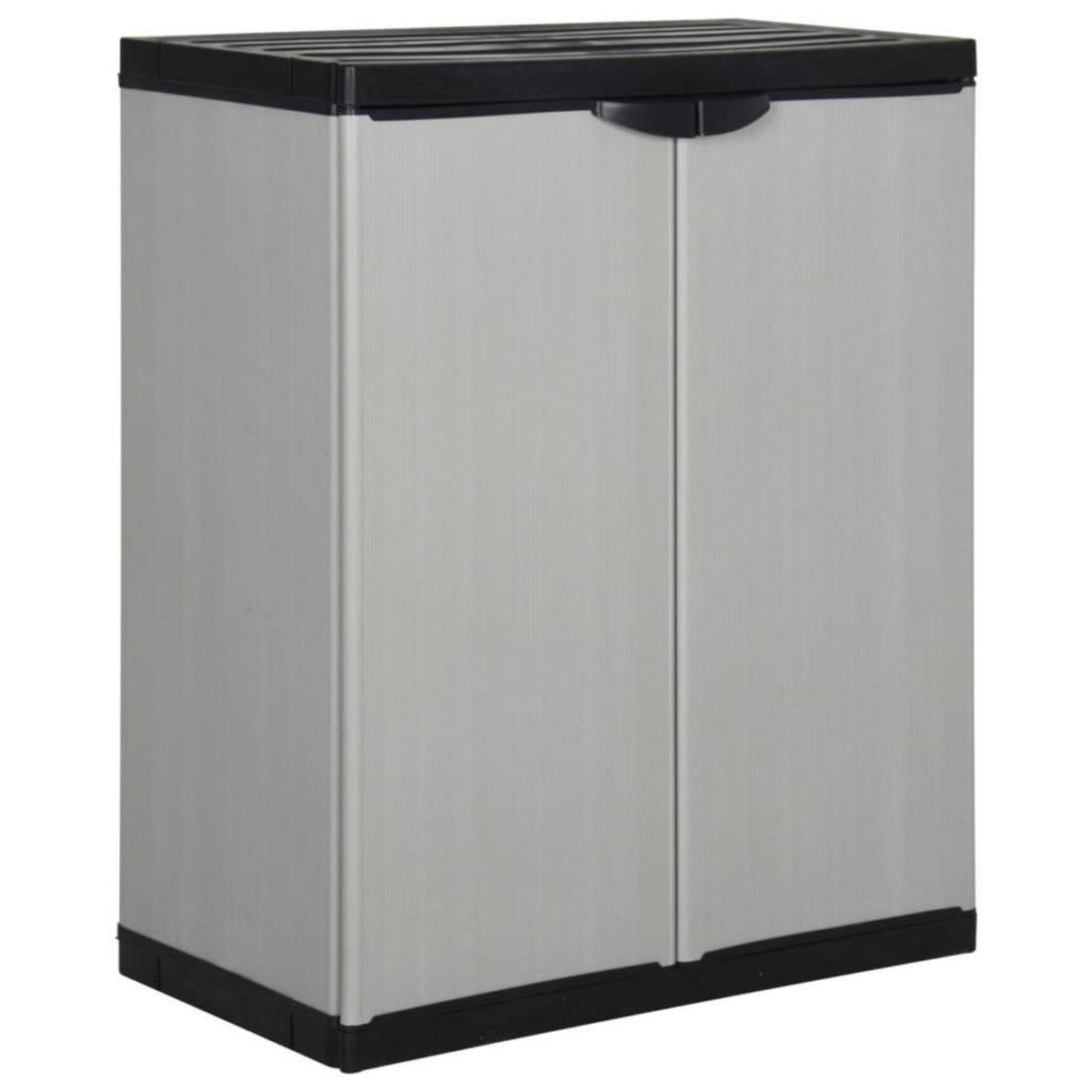 VIDAXL Armoire de rangement de jardin 1 etagere Gris/noir 68x40x85 cm